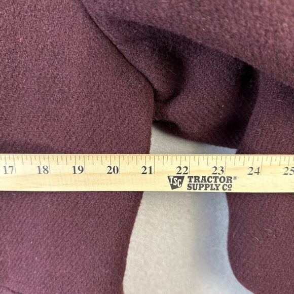 Uniqlo Wool Blend Pea / Duffle Coat Men’s Small Burgundy Toggle‎ Buttons Preppy - Picture 6 of 11
